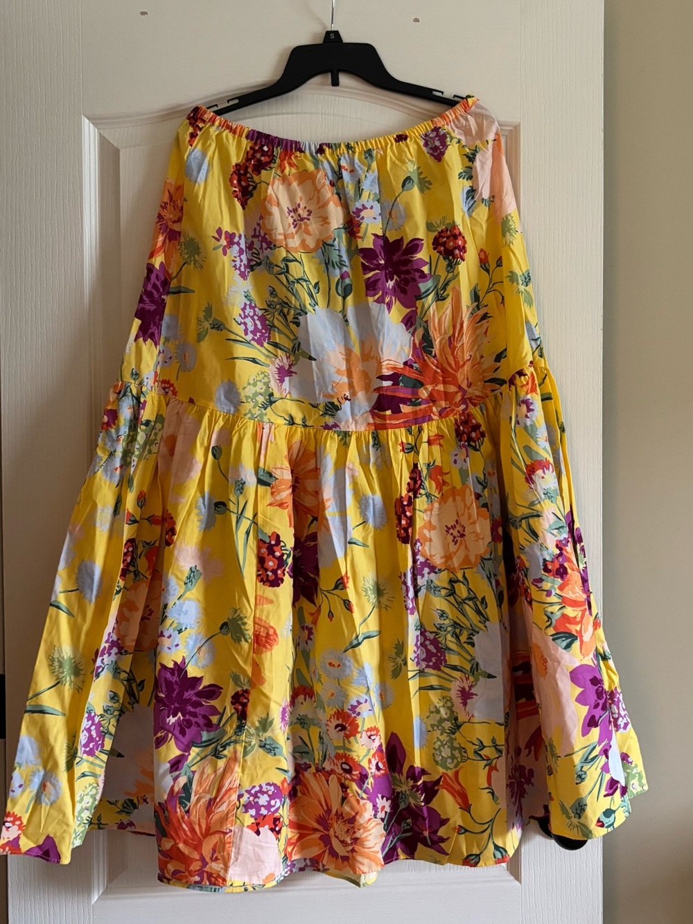 H&M Yellow Floral Maxi Skirt with Multicolor Blooms